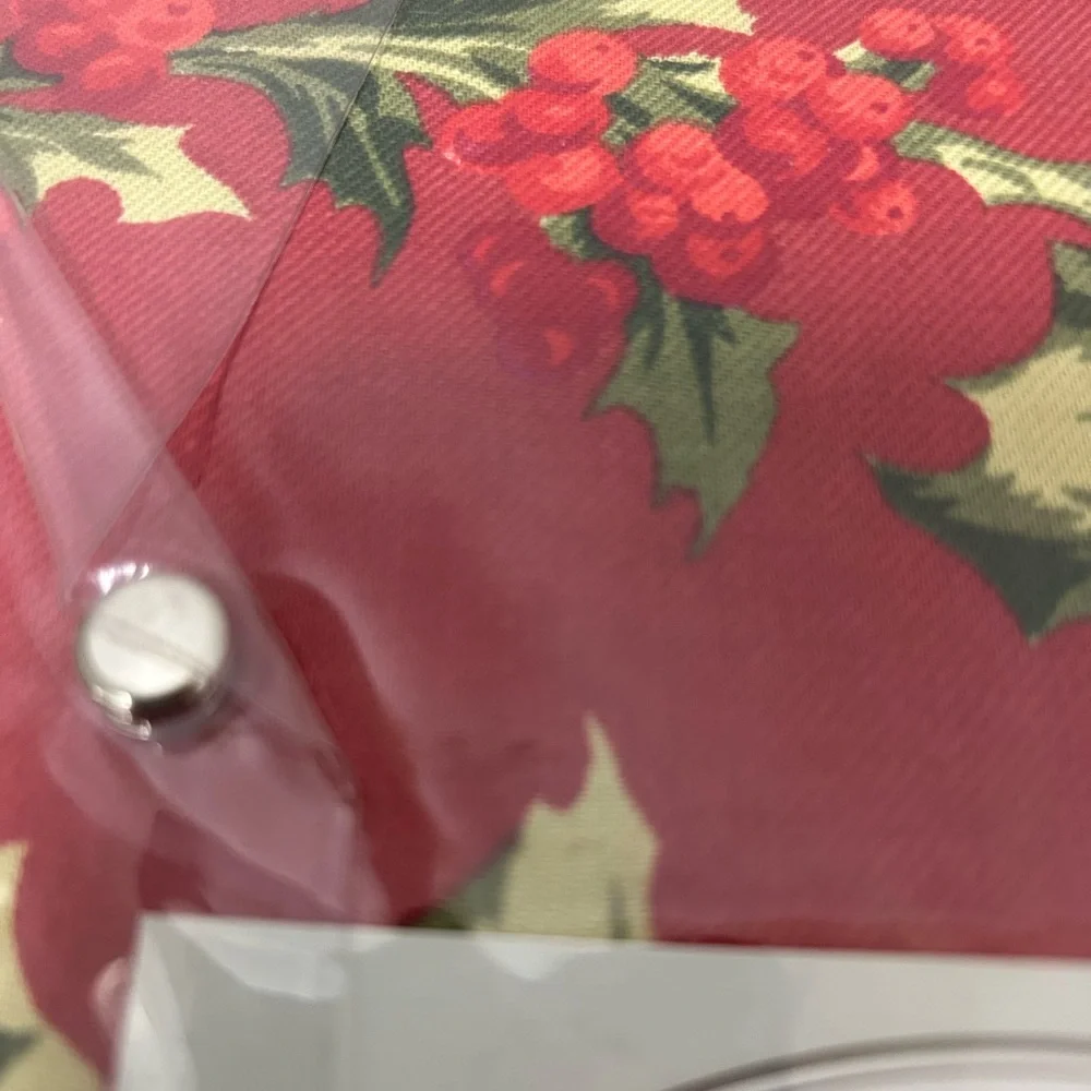 Zina Vasi Christmas Red Hollyberry Collection 70” x 90” Cotton Tablecloth. NWT
